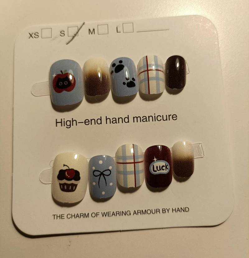 Black Cat Press-On Nails | Cute Eye Magnetic Short Reusable False Handmade Kawaii Halloween Or Everyday von Etsy - Mondpoesie