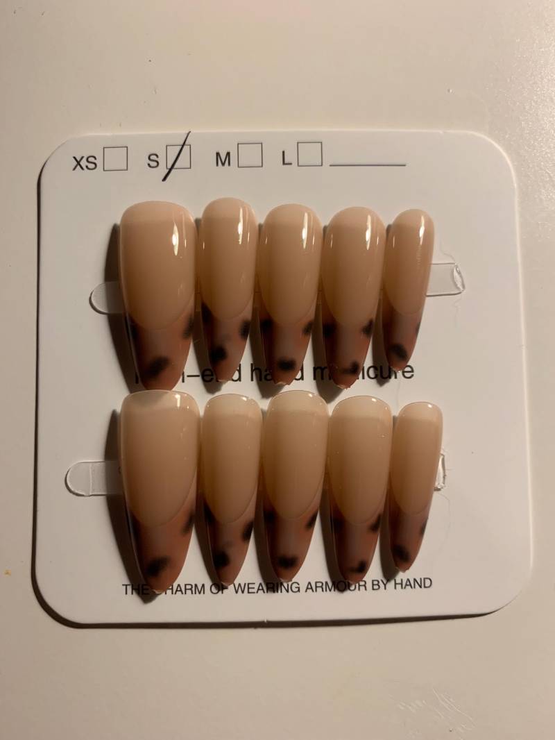 Leopard French Tip Long Press-On Nails - Handmade Wild Glam Nail Art von Etsy - Mondpoesie