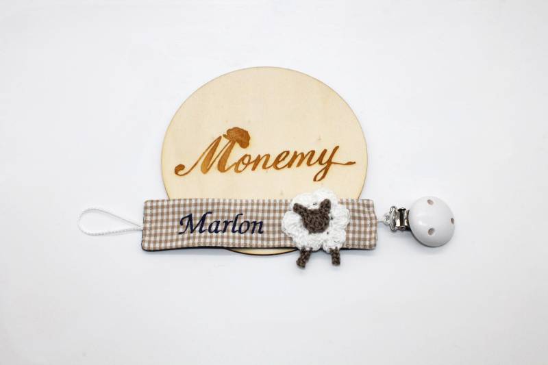 Schnullerband Beige Dunkelblau Schaf Mit Namen Personalisiert/Schnullerhalter Schnullerkette Geschenk Zur Geburt von Etsy - Monemy