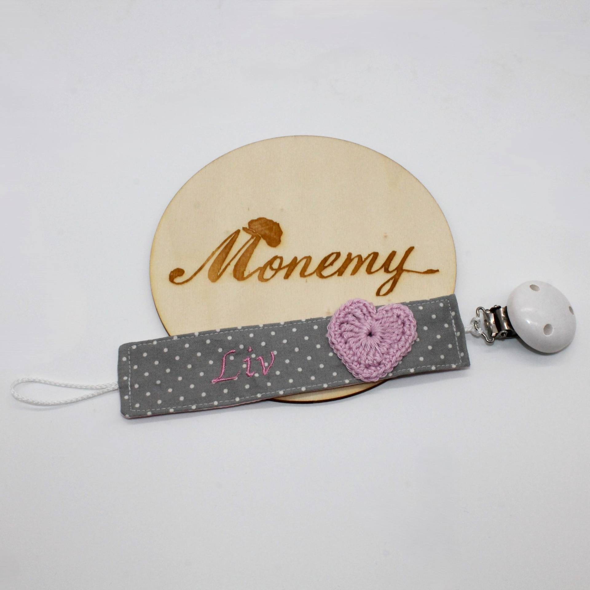 Schnullerband Grau Rosa Herz Mit Namen Personalisiert/Schnullerhalter Schnullerkette Geschenk Zur Geburt Schnullerband Grau Rosa Herz Mit Namen Personalisiert/Schnullerhalter Schnullerkette Geschenk Zur Geburt von Etsy - Monemy