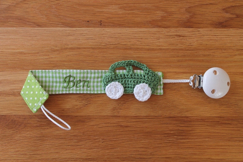Schnullerband Grün Auto Mit Namen Personalisiert/Schnullerhalter Schnullerkette Geschenk Zur Geburt Schnullerband Grün Auto Mit Namen Personalisiert/Schnullerhalter Schnullerkette Geschenk Zur Geburt von Etsy - Monemy