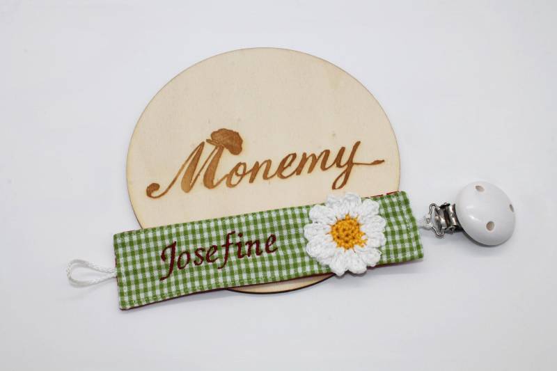 Schnullerband Grün Rot Gänseblümchen Mit Namen Personalisiert/Schnullerhalter Schnullerkette Geschenk Zur Geburt von Etsy - Monemy