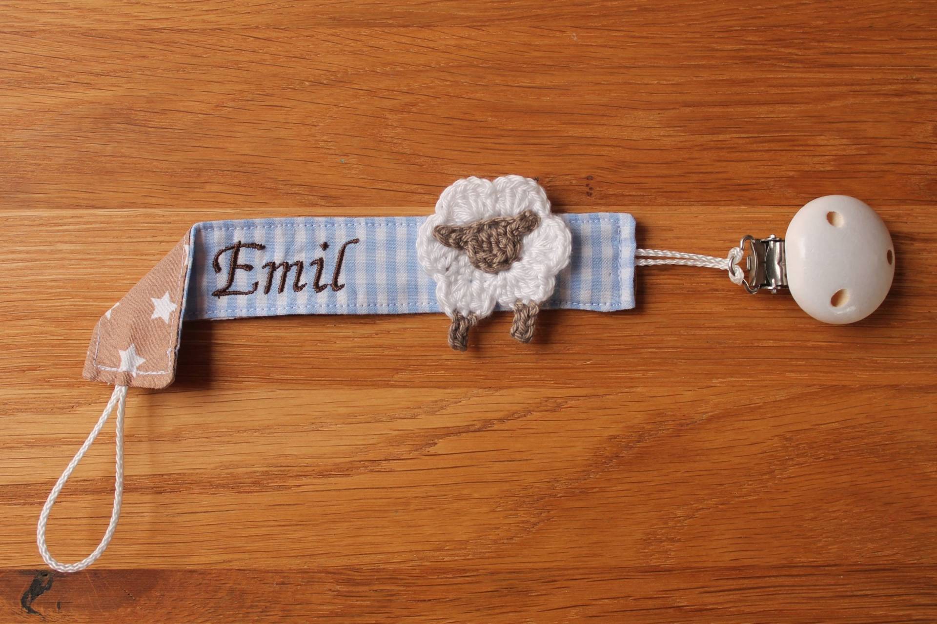 Schnullerband Hellblau Beige Schaf Mit Namen Personalisiert/Schnullerhalter Schnullerkette Geschenk Zur Geburt Schnullerband Hellblau Beige Schaf Mit Namen Personalisiert/Schnullerhalter Schnullerkette Geschenk Zur Geburt von Etsy - Monemy