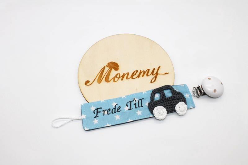 Schnullerband Hellblau Grau Auto Mit Namen Personalisiert/Schnullerhalter Schnullerkette Geschenk Zur Geburt von Etsy - Monemy