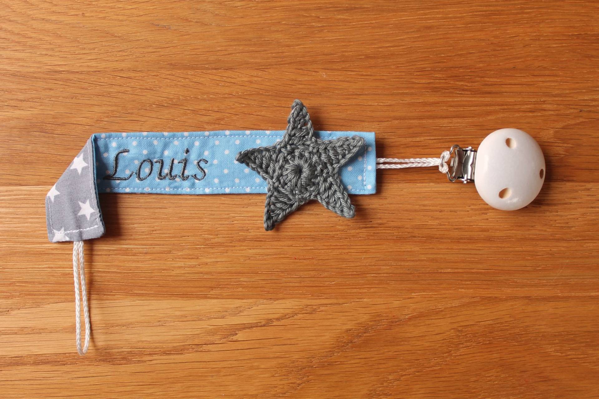 Schnullerband Hellblau Grau Stern Mit Namen Personalisiert/Schnullerhalter Schnullerkette Geschenk Zur Geburt Schnullerband Hellblau Grau Stern Mit Namen Personalisiert/Schnullerhalter Schnullerkette Geschenk Zur Geburt von Etsy - Monemy