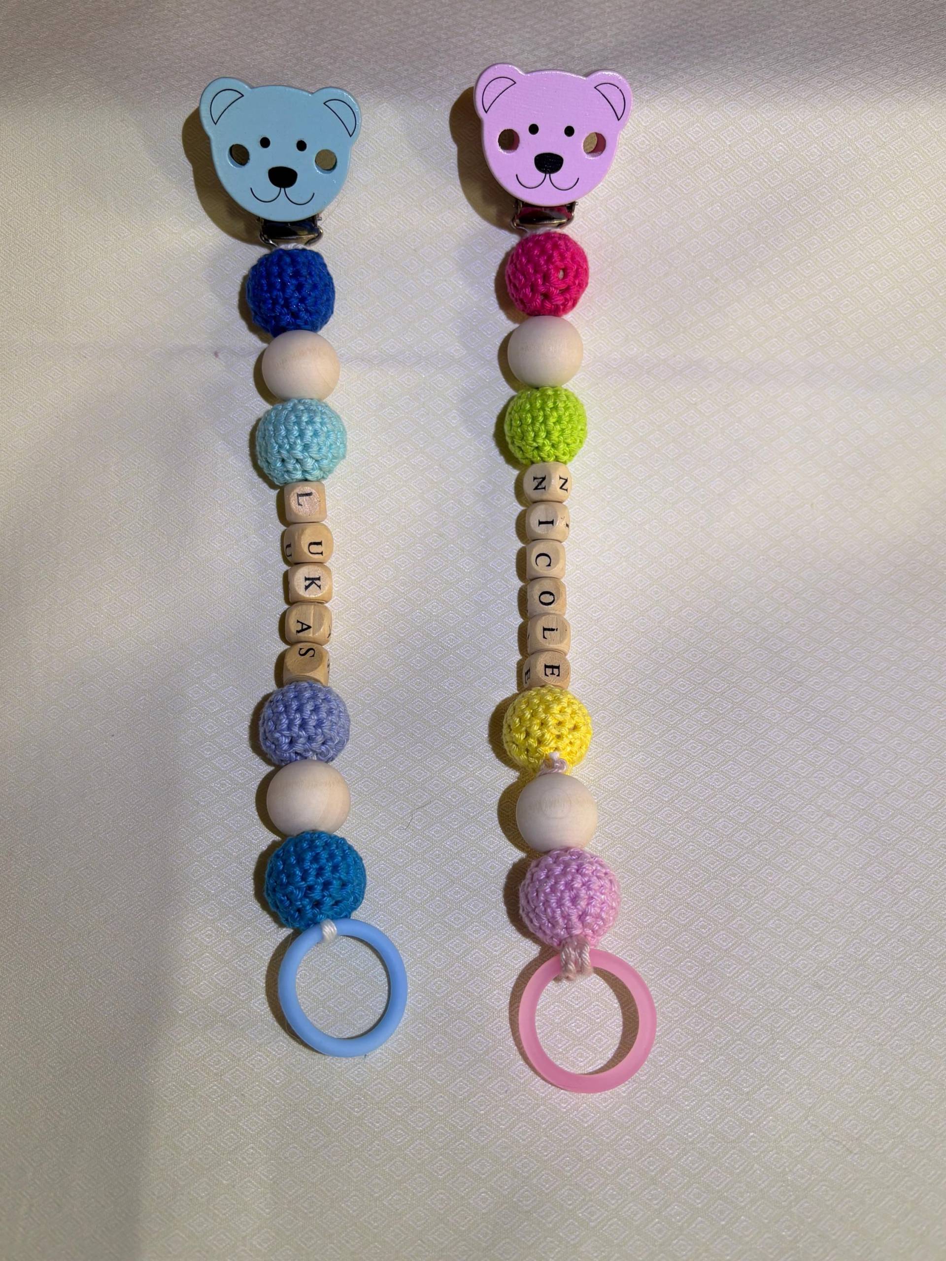 Schnullerkette Mit Namen Personalisiert, Teddyclip, Geschenk Zur Geburt & Taufe von Etsy - MoniLiHandmade