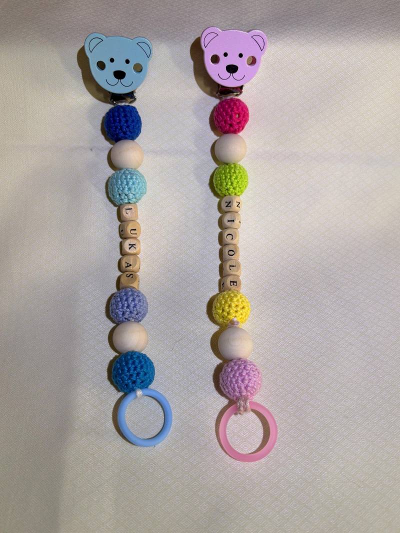 Schnullerkette Mit Namen Personalisiert, Teddyclip, Geschenk Zur Geburt & Taufe von Etsy - MoniLiHandmade