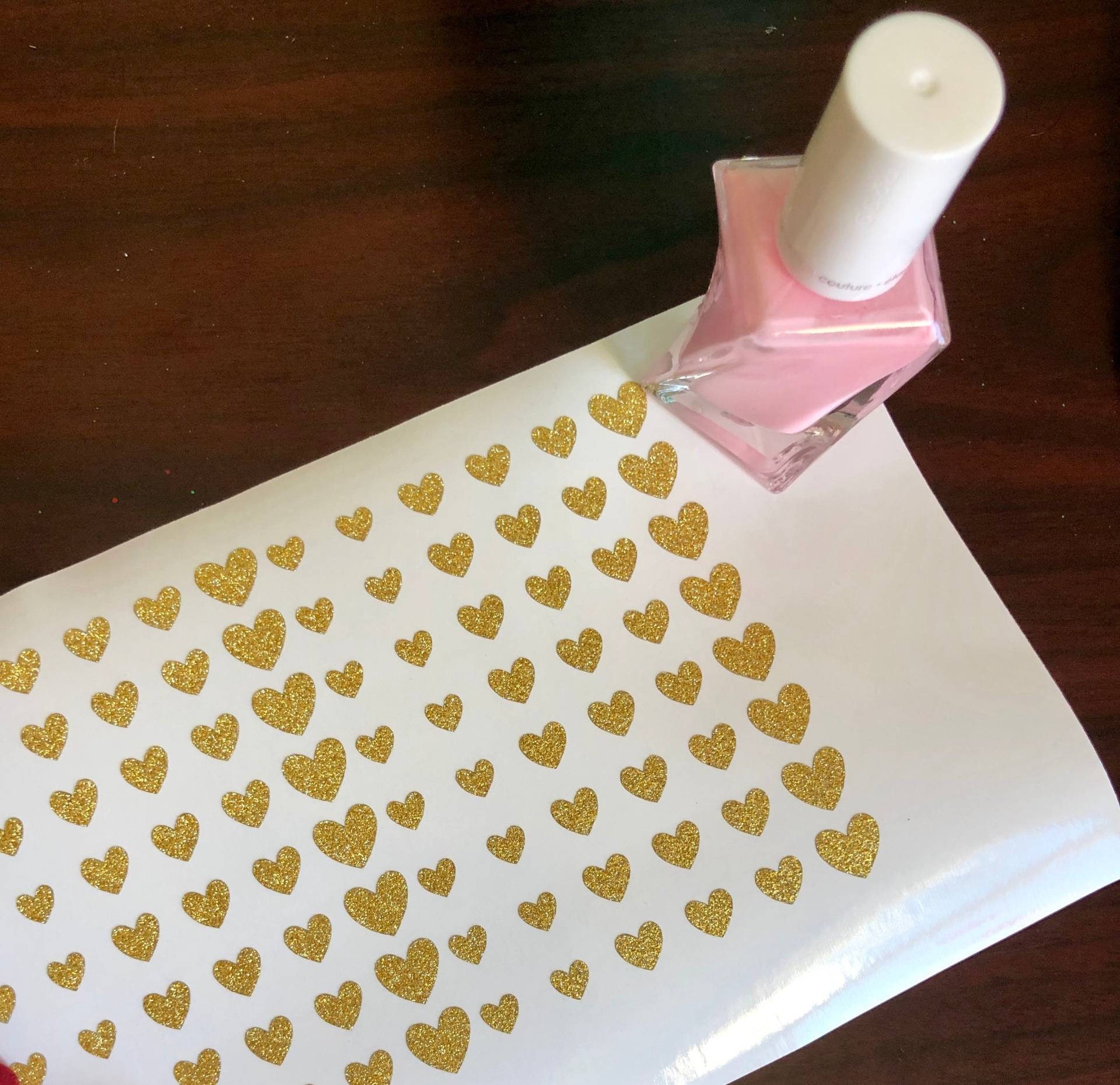 Glitter Gold Herz Nail Sticker von Etsy - MonomoyCreations