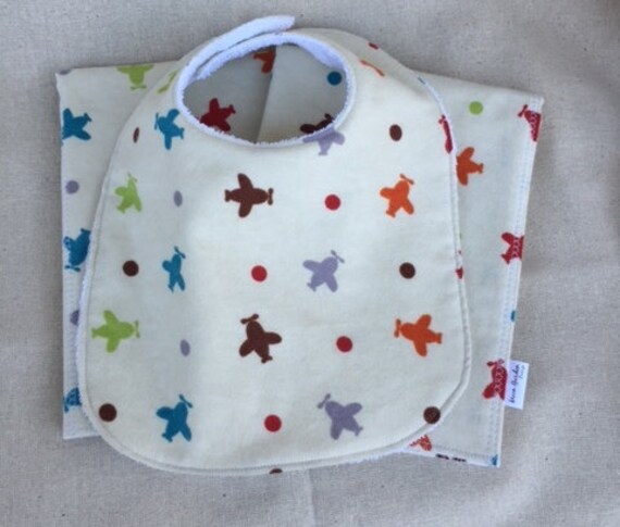 Lätzchen & Spucktuch Set Mit Flugzeugen von Etsy - MoonGardenDesign