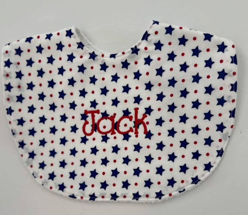 Rot, Weiß Und Blau Baby Lätzchen Mit Weicher Terry Rückseite von Etsy - MoonGardenDesign
