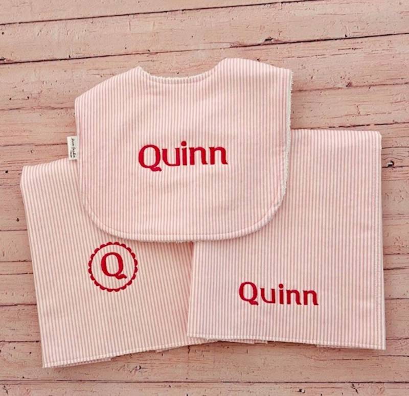 Spucktücher Und Lätzchen in Rosa Flanell von Etsy - MoonGardenDesign