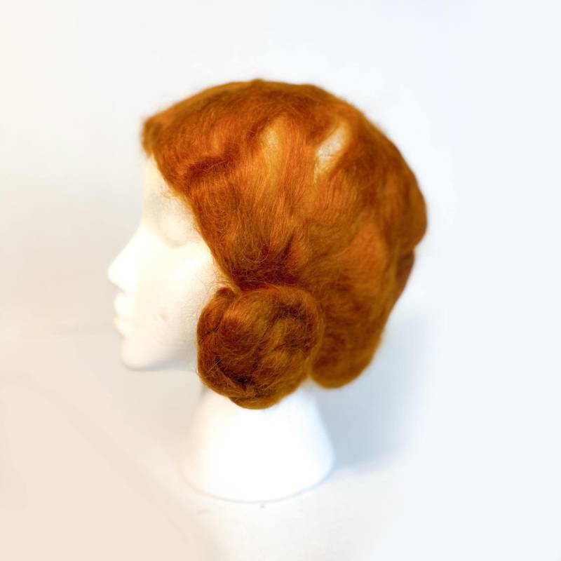 Antike 1920Er Jahre Flapper-Perücke, Tizian-Rotes Mohair, Geflochtener Dutt von Etsy - MoonMothWings
