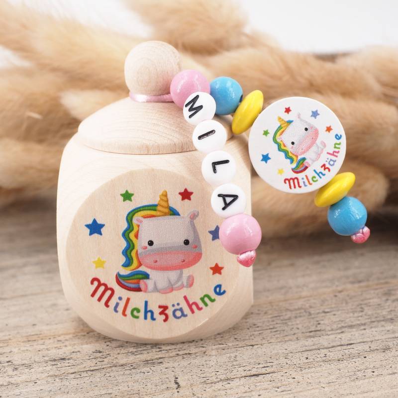 Milchzahndose Mit Namen Einhorn von Etsy - MotzisBunteWelt2014