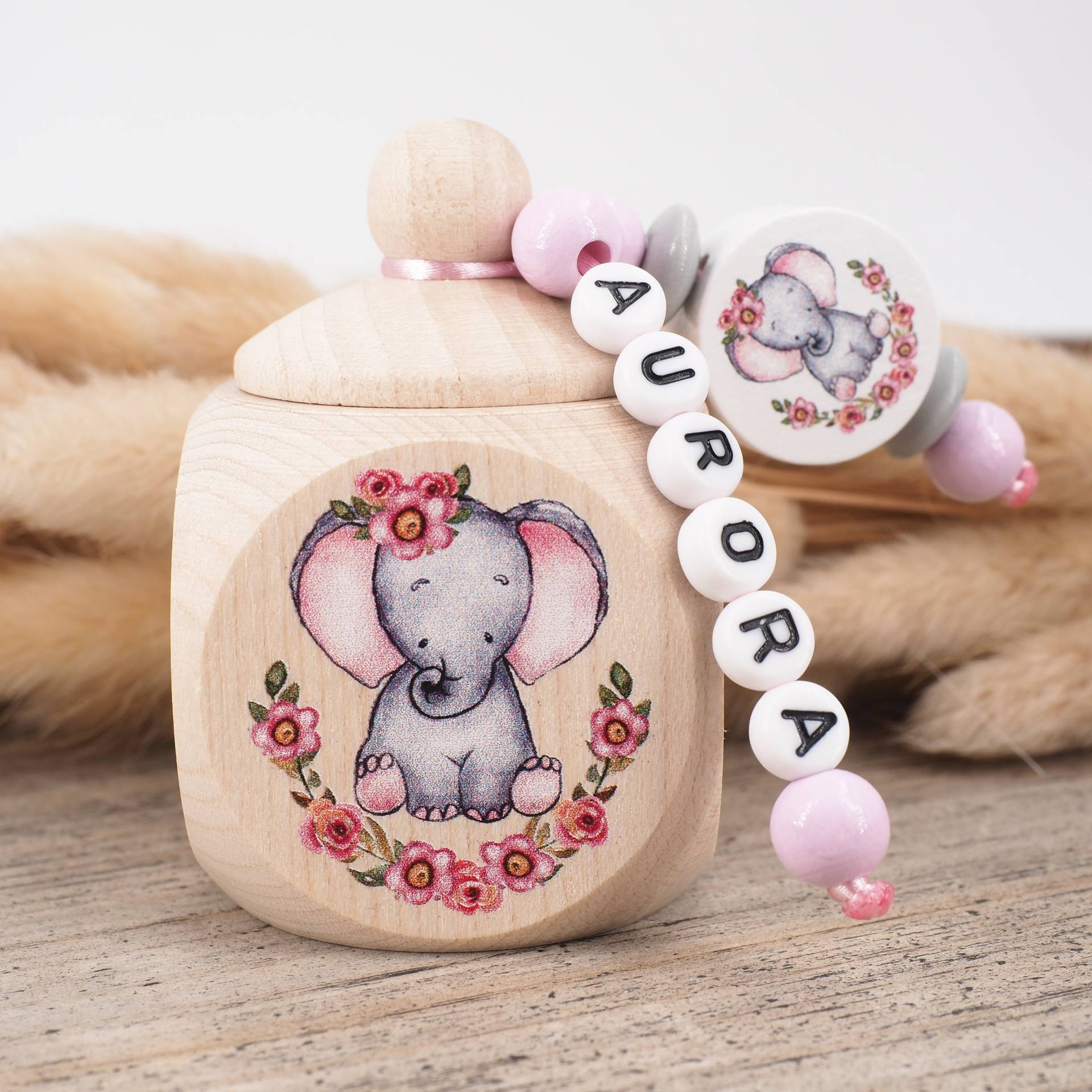 Milchzahndose Mit Namen Elefant von Etsy - MotzisBunteWelt2014