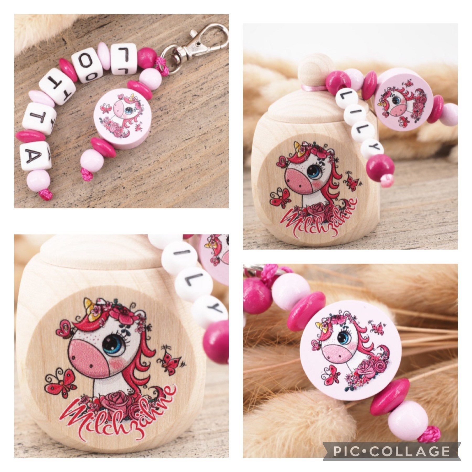 Milchzahndose Und Anhänger Mit Namen Einhorn Milchzahndose Und Anhänger Mit Namen Einhorn von Etsy - MotzisBunteWelt2014