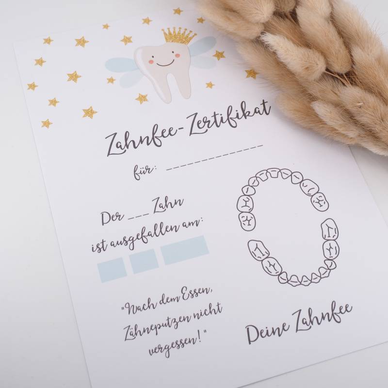 Zahnfee Brief Karte Zertifikat von Etsy - MotzisBunteWelt2014
