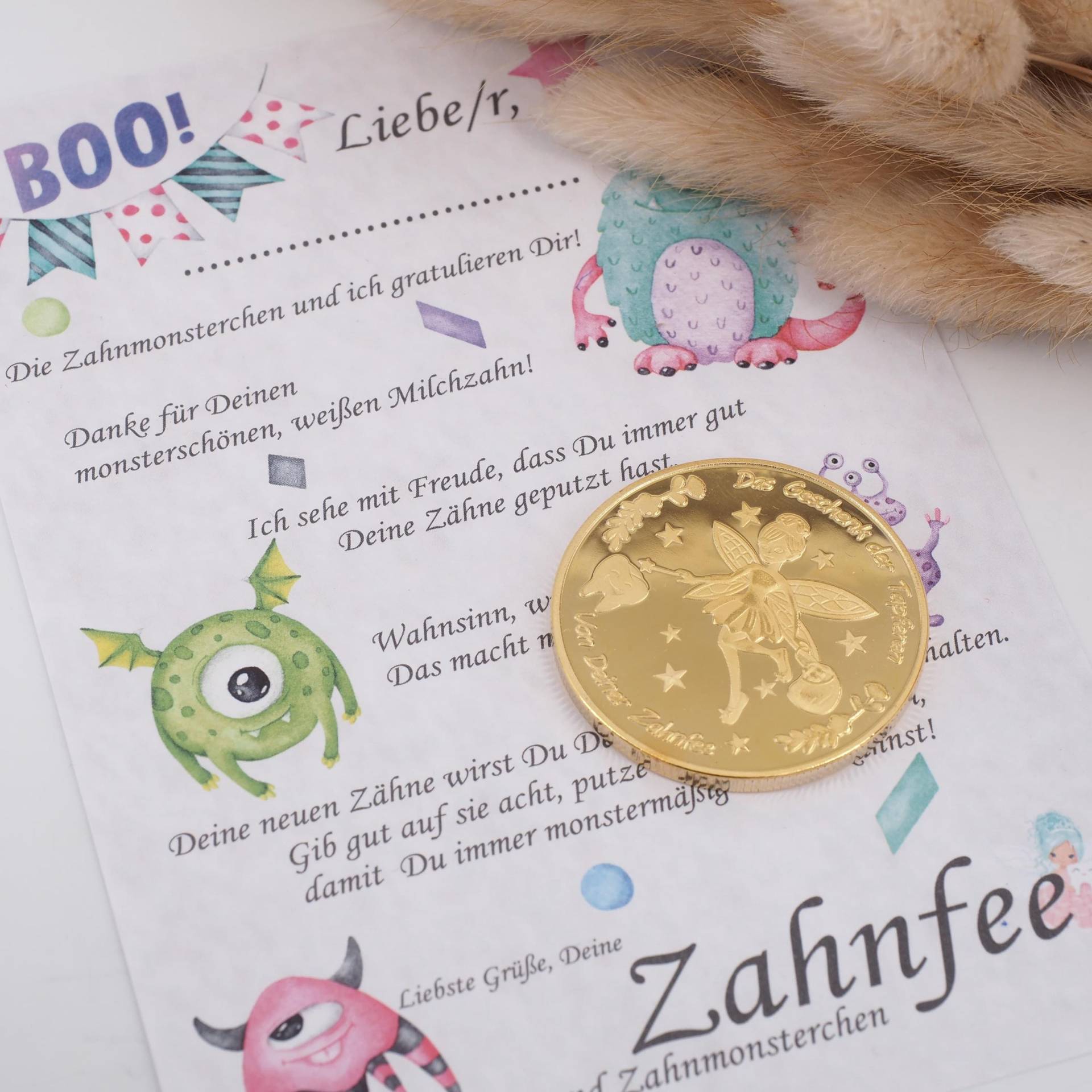 Zahnfee Brief Mit Goldmünze Wackelzahn Milchzahn von Etsy - MotzisBunteWelt2014