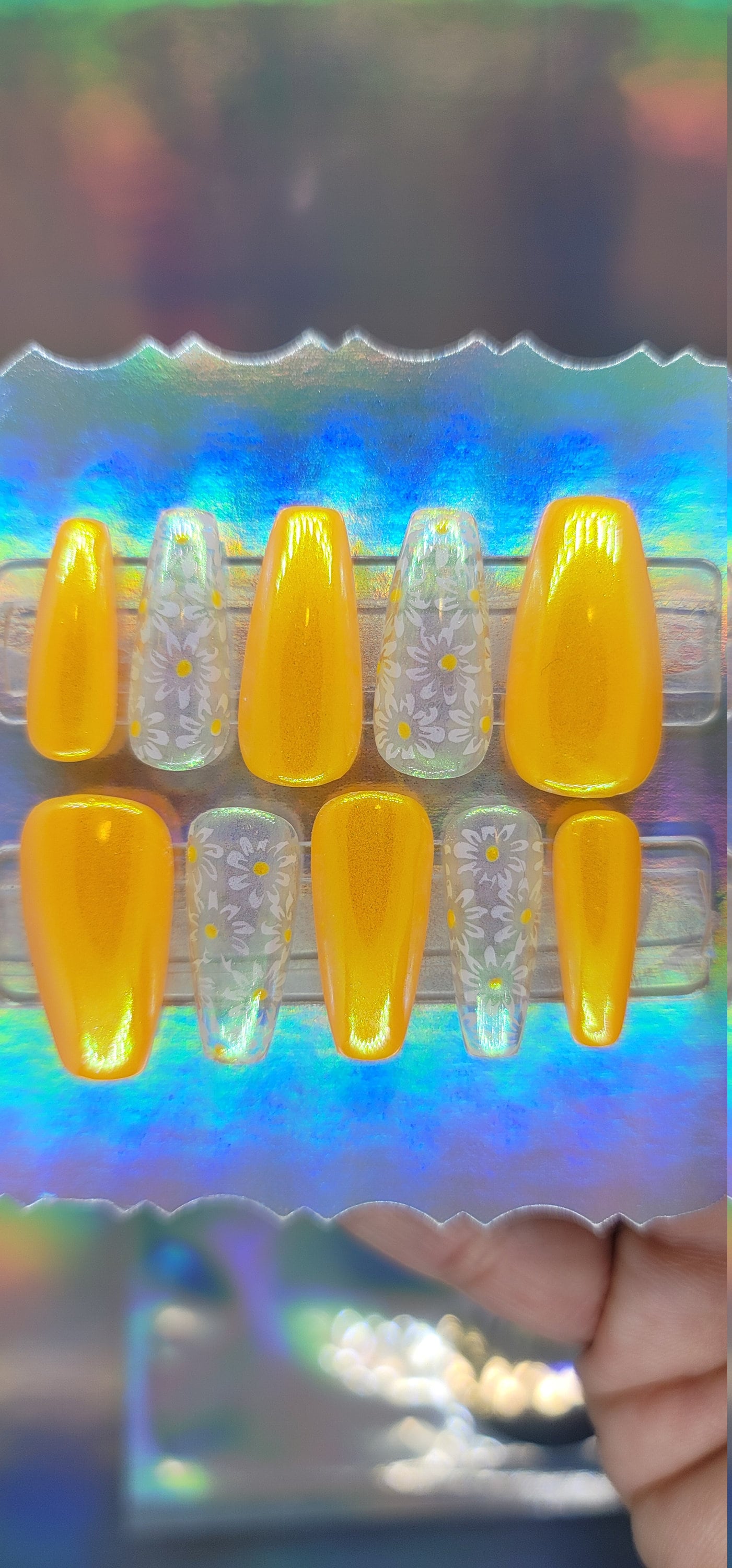Gelbe Daisy Nägel Gelbe Daisy Nägel von Etsy - MustHaveNailz