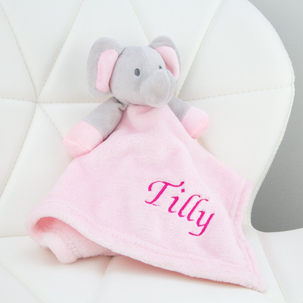 Personalisierter Baby Elefant Tröster Rosa Kinderzimmer Dekor, Gesticktes Geschenk von Etsy - MyBabyStoreLondon