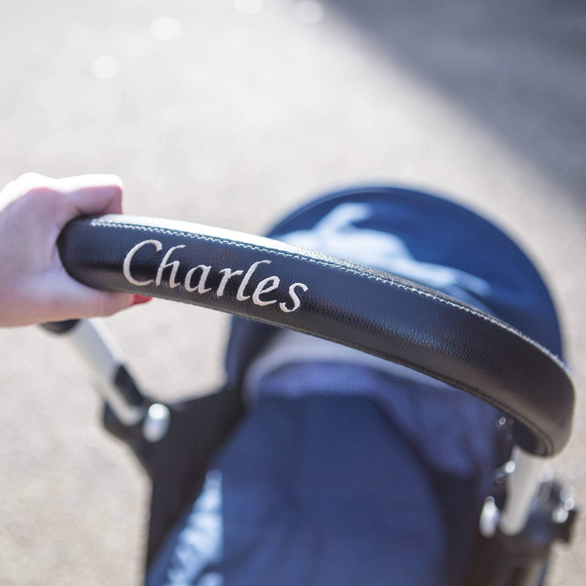 Personalisierter Kunstleder Kinderwagenbezug Bestickter Babyzen Yoyo Griff von Etsy - MyBabyStoreLondon
