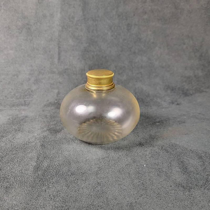 Parfümflasche Glaskugelflasche Goldener Schraubverschluss Vintage Plissierter Glashintergrund von Etsy - MyFrenchIdeedAntique