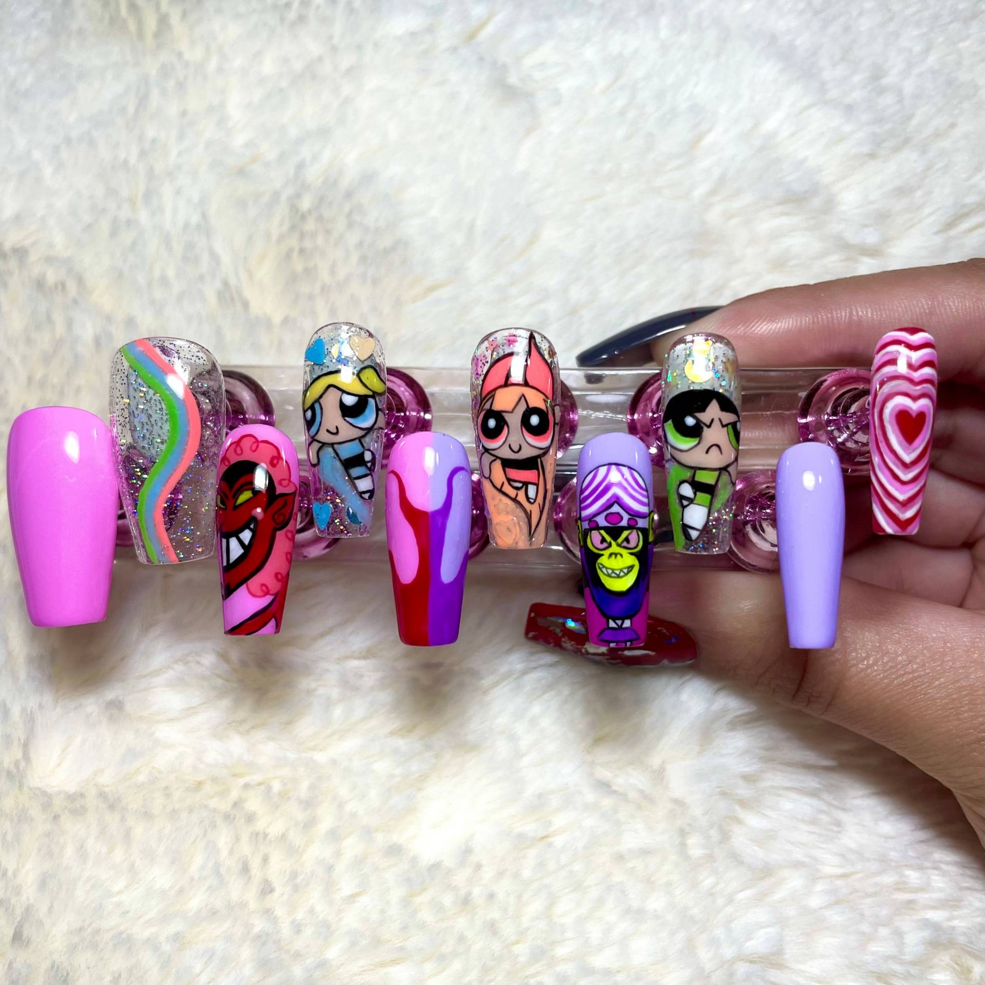 Powerpuff Girls Press On Nails Powerpuff Girls Press On Nails von Etsy - MyLaLaNails