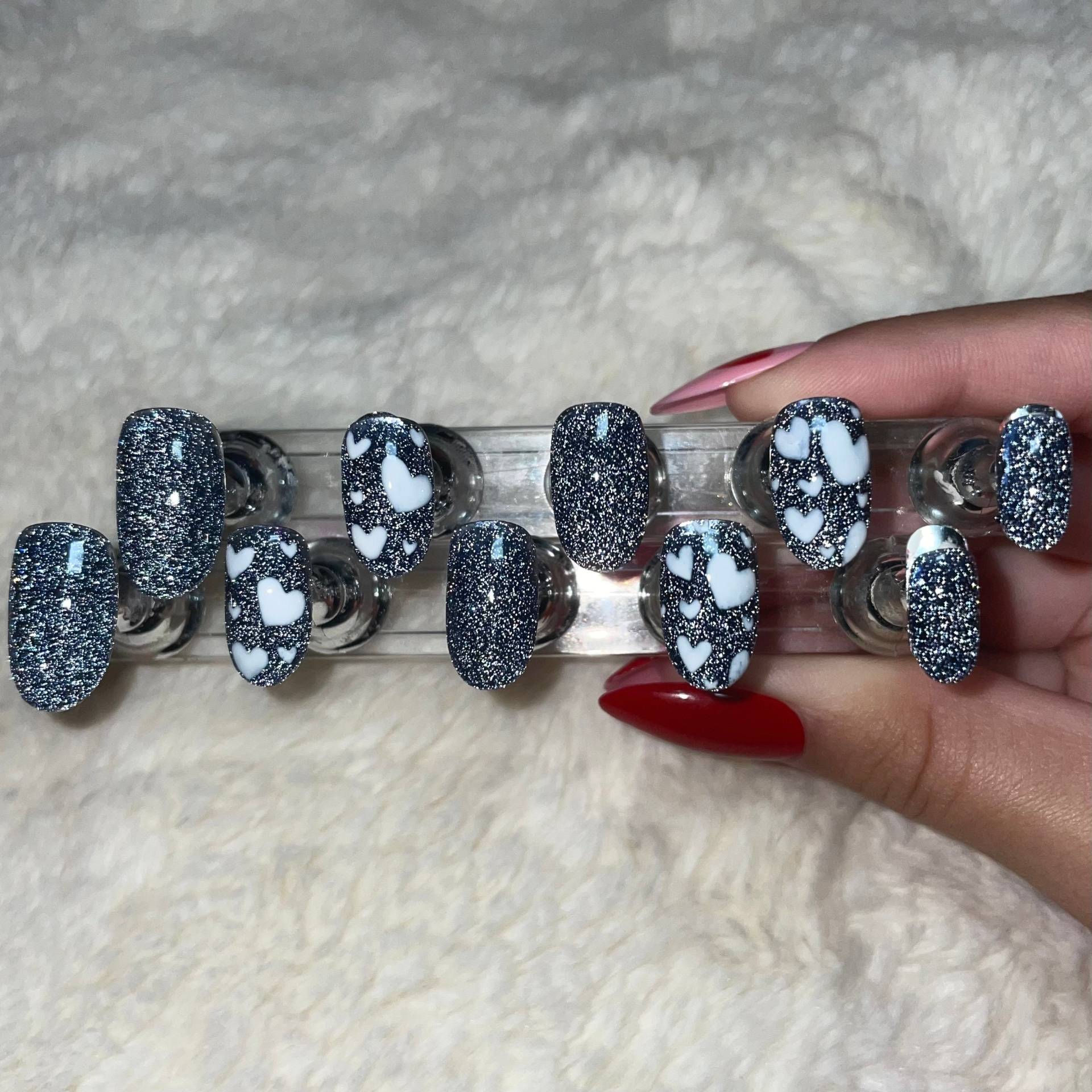 Reflektierende Herzen Auf Nägel Drücken Reflektierende Herzen Auf Nägel Drücken von Etsy - MyLaLaNails