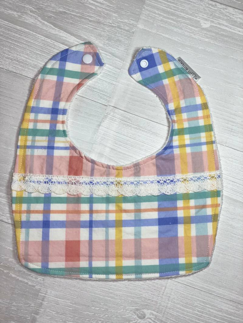 Pastell Kariertes Lätzchen Mit Spitze von Etsy - MyLadyButtercup