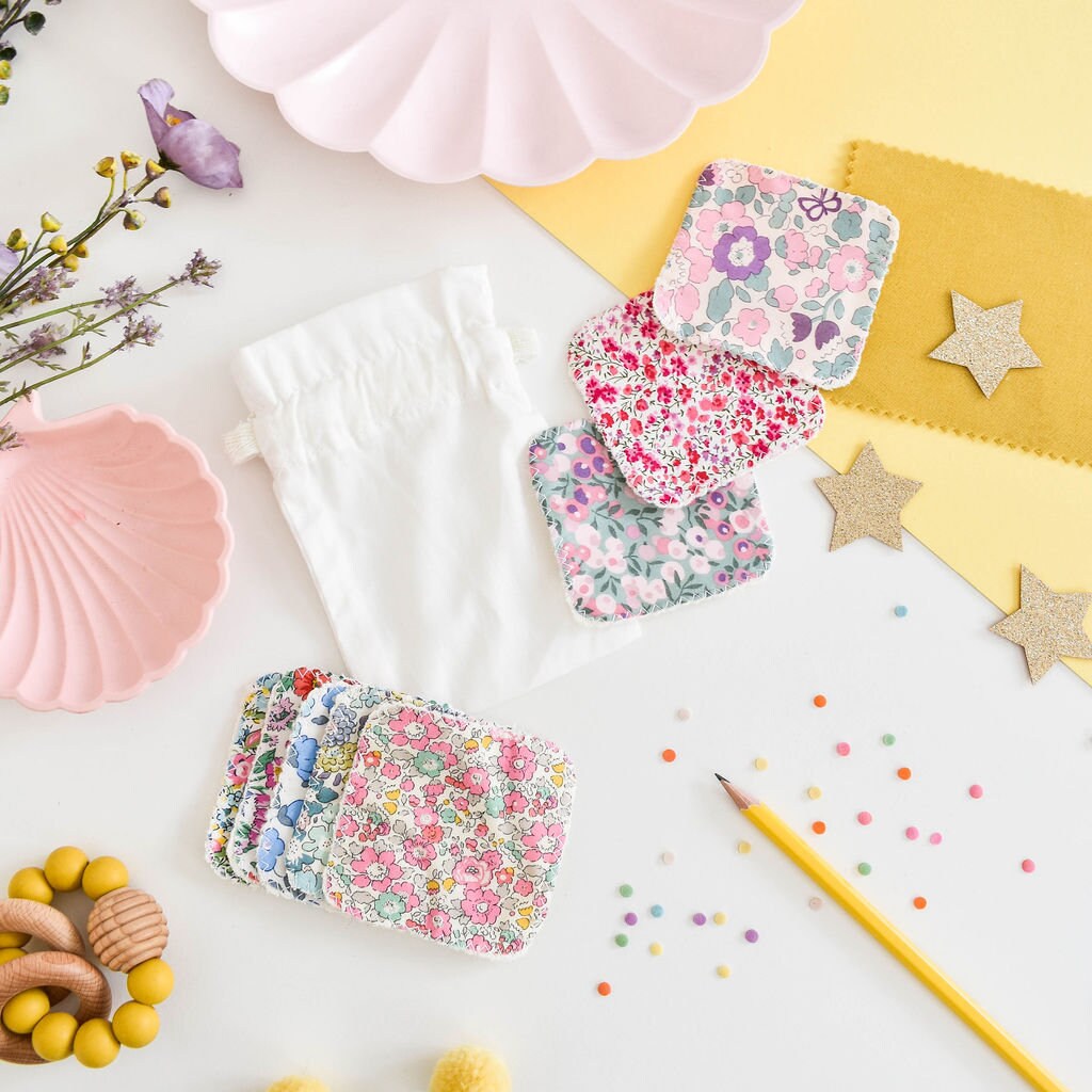 Liberty Of London Wiederverwendbare Gesichtstücher - 8Er Pack Mit Waschbeutel von Etsy - MyLittleShopUK1