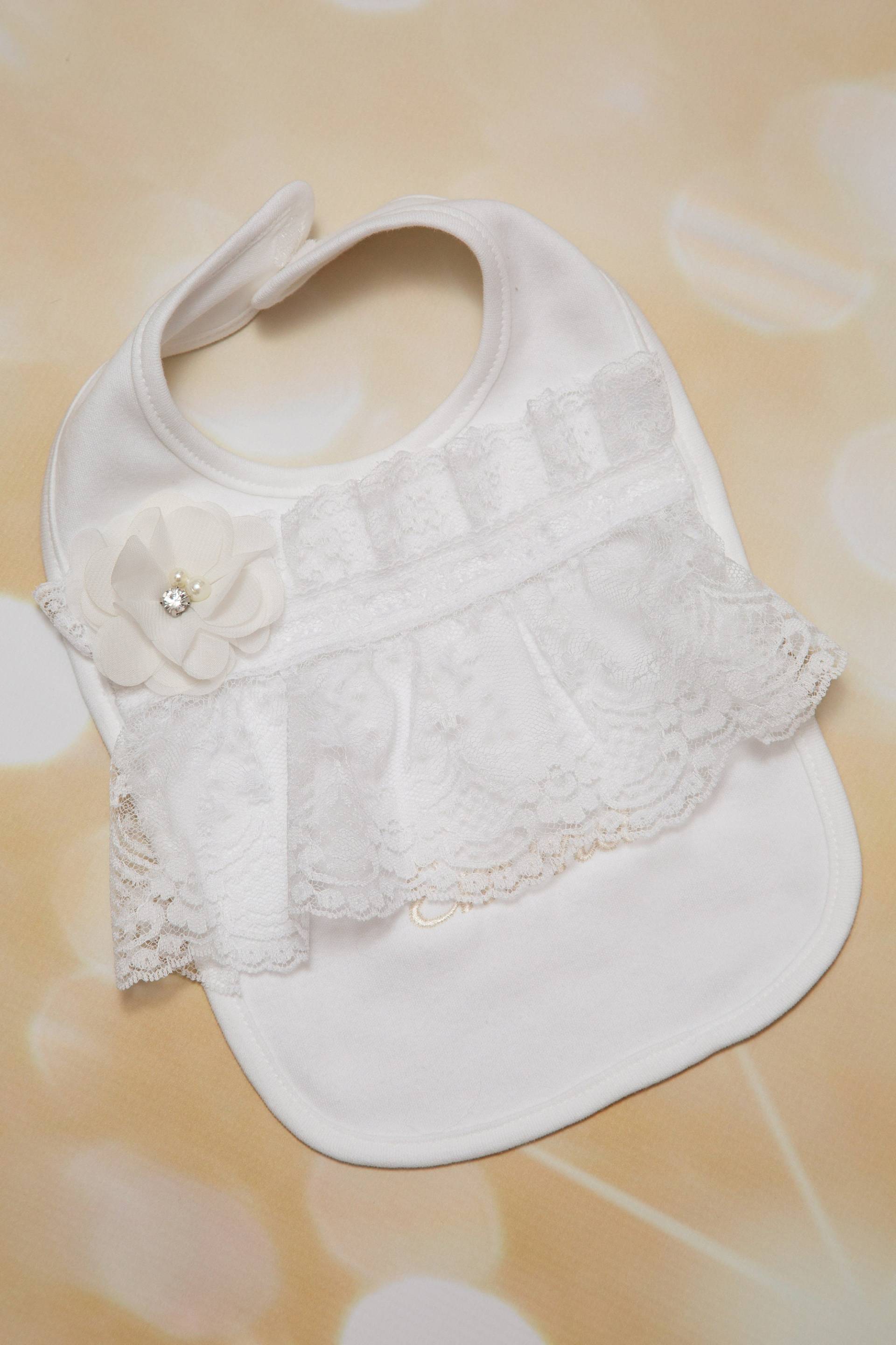 Baby-Mädchen-Weiße Baumwoll-Lätzchen Mit Weißem Band-Spitze-Baby-Mädchen-Lätzchen Cremefarbenem Chiffon von Etsy - MyLolliflopsLLC
