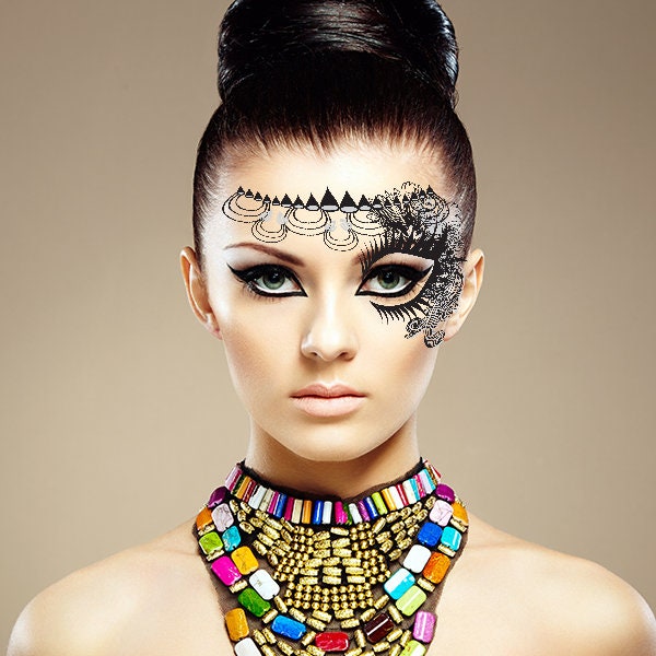 Gatsby Temporäre Tattoo Gesichtsmaske von Etsy - MyMasqueRage