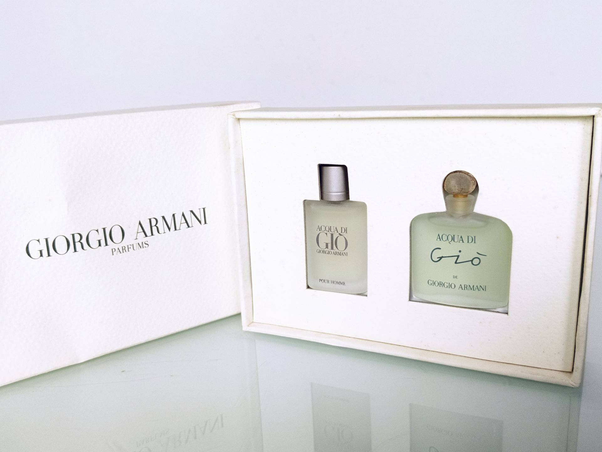 Miniaturen "Acqua Di Giò" | 1995 Von Giorgio Armani Parfums Casket Mini Edt Für Sie Und Ihn von Etsy - MyVintageGadgets