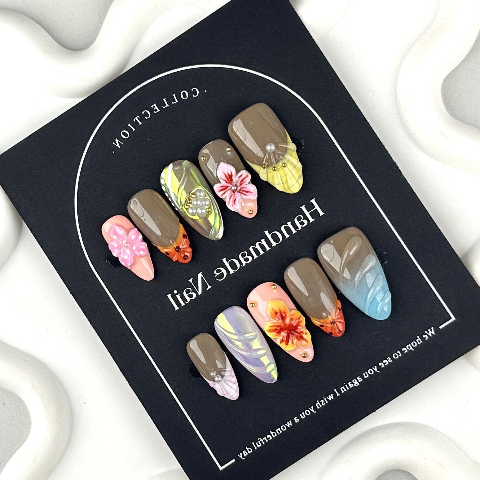 3D Flower Hand Made Press On Nails, Gel Fake Cute Fun Coquette Premium Handmade Nail Designs, Gift For Her 3D Flower Hand Made Press On Nails, Gel Fake Cute Fun Coquette Premium Handmade Nail Designs, Gift For Her von Etsy - MystCharms