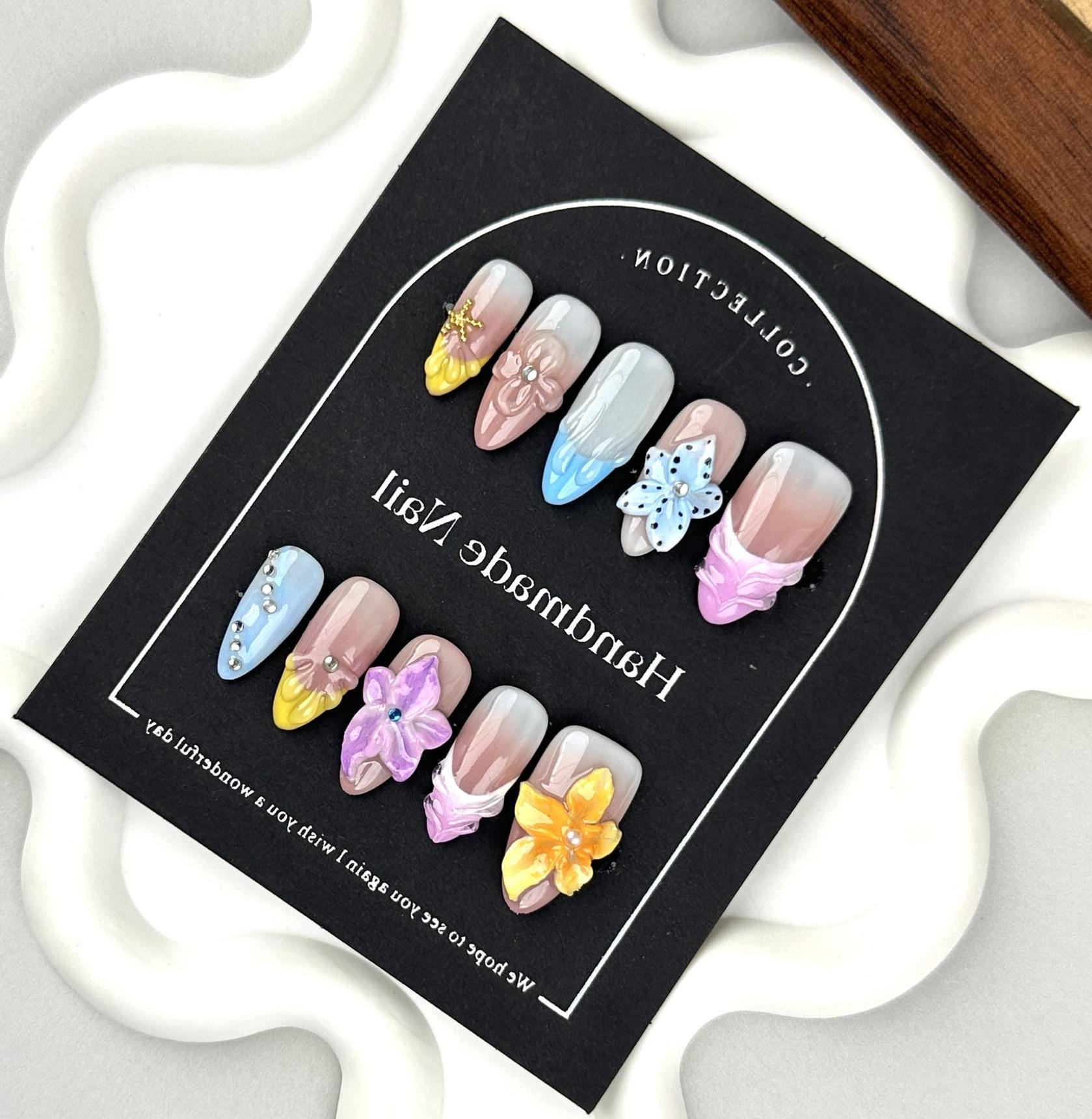 3D Flower Hand Made Press On Nails, Gel Fake Cute Fun Coquette Premium Handmade Nail Designs, Gift For Her 3D Flower Hand Made Press On Nails, Gel Fake Cute Fun Coquette Premium Handmade Nail Designs, Gift For Her von Etsy - MystCharms