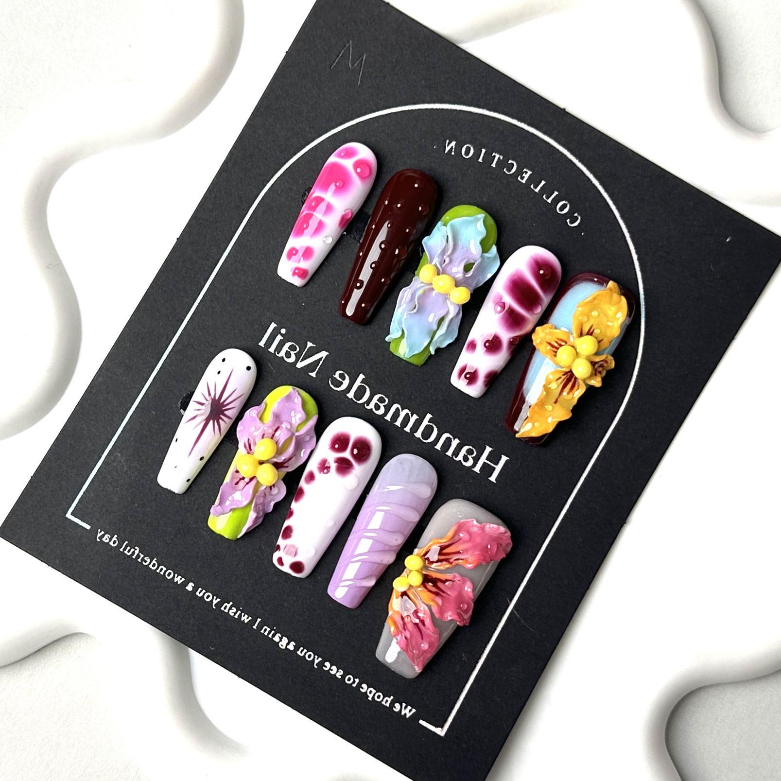 3D Flower Hand Made Press On Nails, Gel Fake Cute Fun Coquette Premium Handmade Nail Designs, Gift For Her 3D Flower Hand Made Press On Nails, Gel Fake Cute Fun Coquette Premium Handmade Nail Designs, Gift For Her von Etsy - MystCharms
