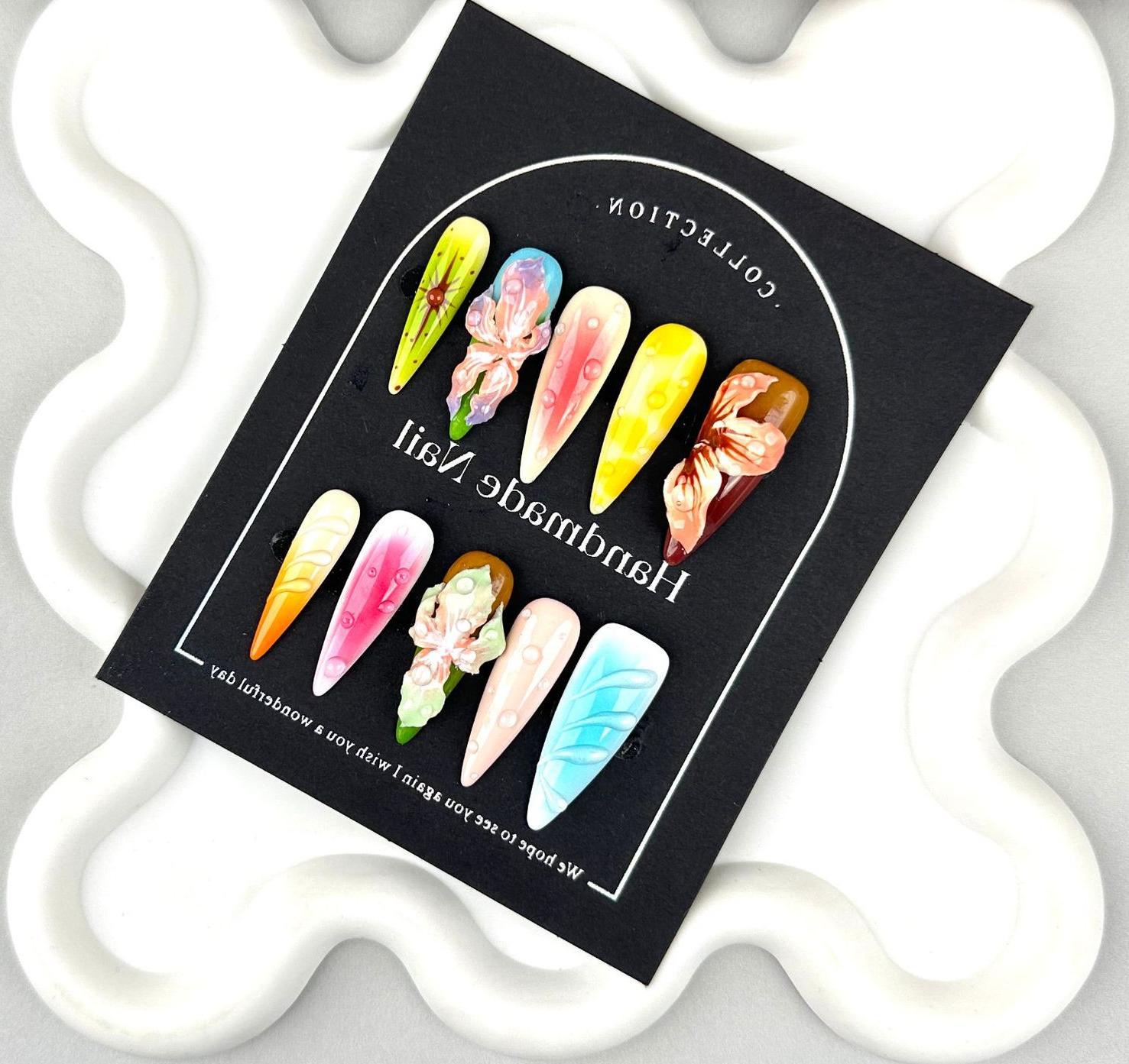 3D Flower Hand Made Press On Nails, Gel Fake Cute Fun Coquette Premium Handmade Nail Designs, Gift For Her 3D Flower Hand Made Press On Nails, Gel Fake Cute Fun Coquette Premium Handmade Nail Designs, Gift For Her von Etsy - MystCharms