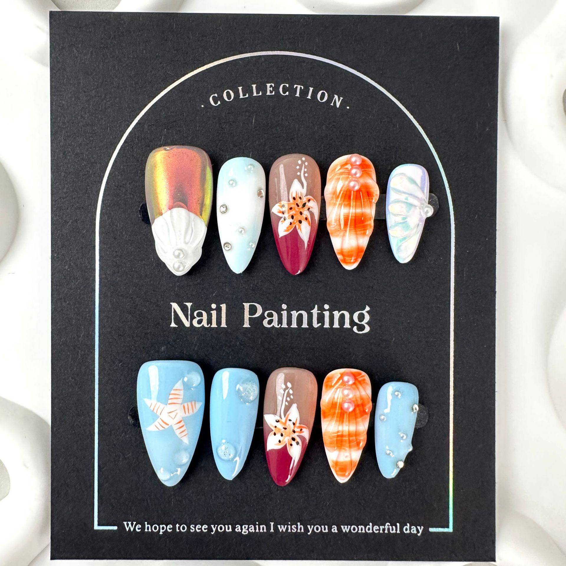 Ocean Fantasy Press On Nails | Seashell & Starfish 3D Nail Art Summer Beach Handmade Mermaid Set Ocean Fantasy Press On Nails | Seashell & Starfish 3D Nail Art Summer Beach Handmade Mermaid Set von Etsy - MystCharms