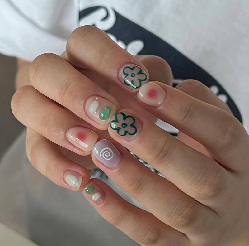 Bunte Graffiti Handbemalte Press-On-Nägel Benutzerdefinierte Faux-Acrylgel-Nägel von Etsy - MythicalNailart