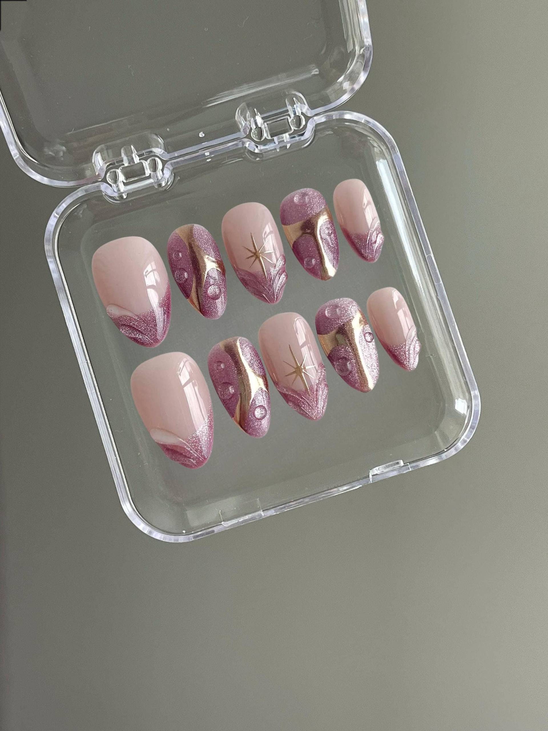 Drücken Sie Die Nägel Aus Handgemachte Kunstacrylgelnägel von Etsy - MythicalNailart