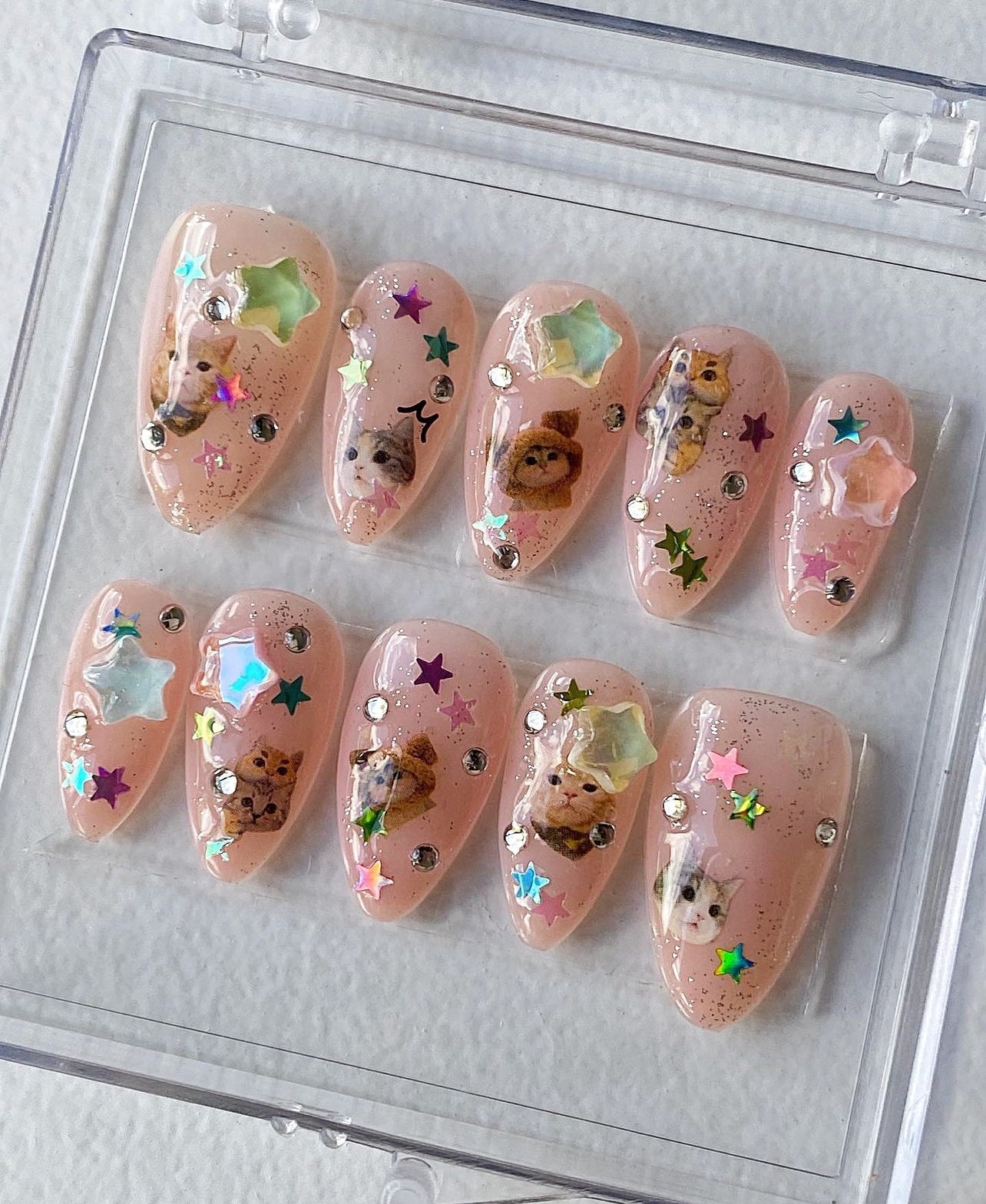 Glitter Kätzchen Drücken Sie Auf Die Nägel Y2K Handbemalte Künstliche Acrylnägel Glitter Kätzchen Drücken Sie Auf Die Nägel Y2K Handbemalte Künstliche Acrylnägel von Etsy - MythicalNailart