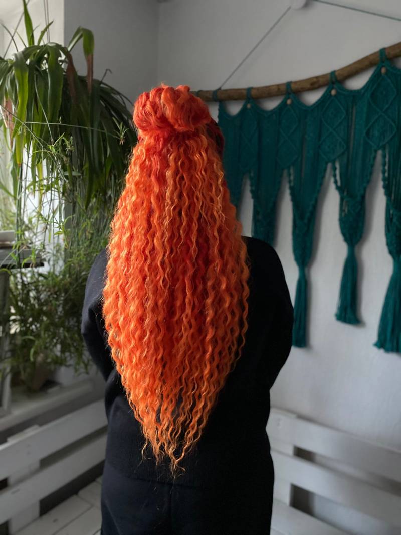 Ingwer Welliges Haarverlängerungsset, Doppelseitige Lockige Dreads, Witchy Dreadlocks Usa, Rave-Haarverlängerungen, Dicke Dreads Komplettes Set von Etsy - NKBraids