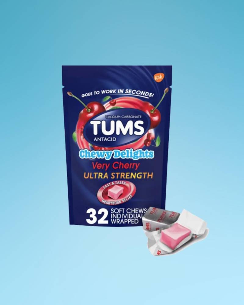 Tums Chewy Delights Ultra Strength Antacid Soft Chews - Very Cherry Flavor Fast Heartburn & Acid Indigestion Relief 32 Count von Etsy - NMN1000