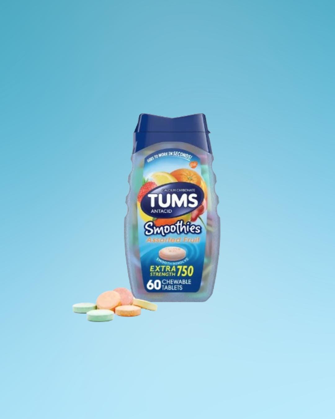 Tums Smoothies Extra Strength Antacid Tablets - Assorted Fruit Flavor Fast Heartburn & Acid Indigestion Relief 60 Count Tums Smoothies Extra Strength Antacid Tablets - Assorted Fruit Flavor Fast Heartburn & Acid Indigestion Relief 60 Count von Etsy - NMN1000