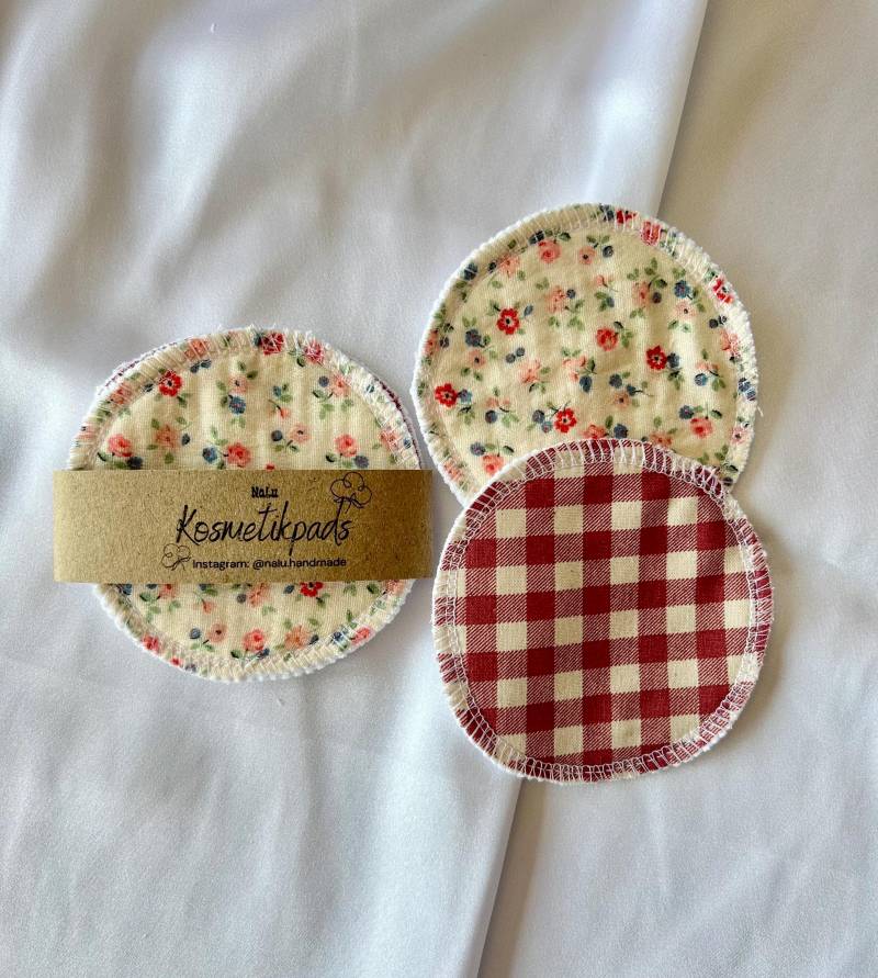 Kosmetikpads Abschminkpads Wiederverwendbar Waschbar 100% Baumwolle | 4 Stück Rund Set Nachhaltig Handgefertigt von Etsy - NaLuHandmadeGermany