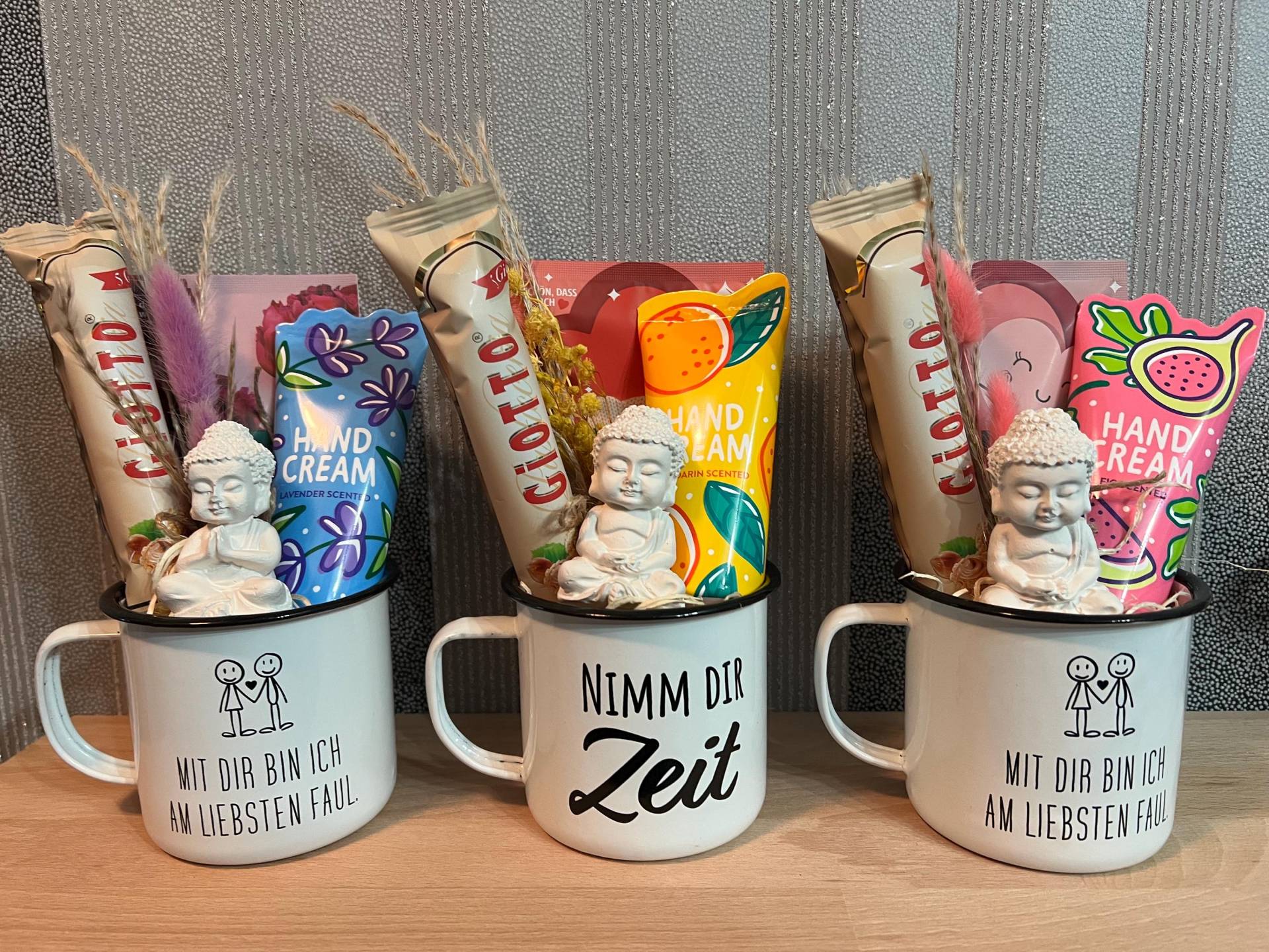 Geschenktasse, Tasse, Emaille, Tasse Mit Spruch, Badesalz, Handcreme, Buddah, Mitbringsel, Lieblingsmensch, Für Dich, Geschenkset von Etsy - NadelfeebyHelena
