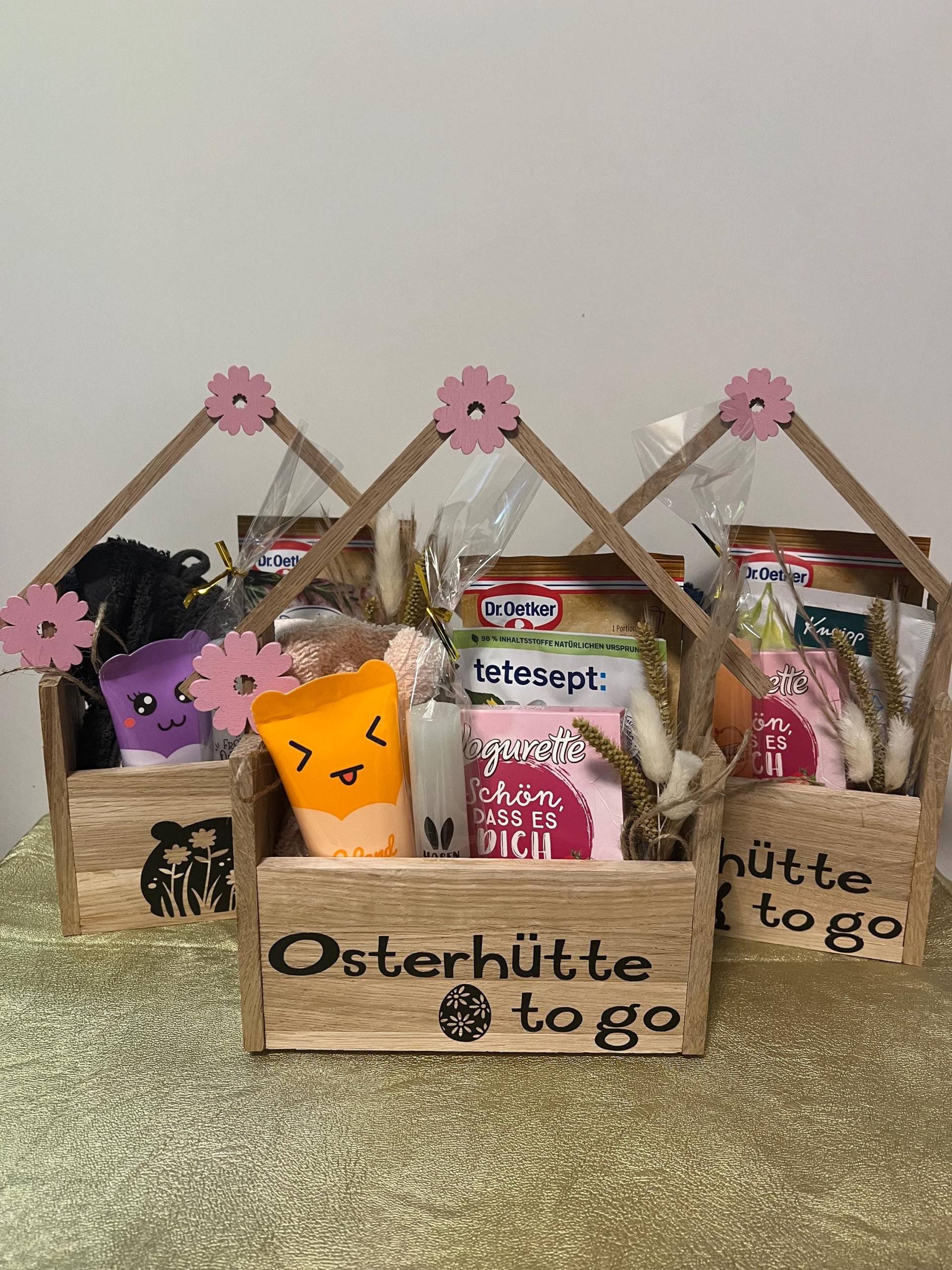 Osterhütte To Go, Osternest, Ostergeschenk, Holzhütte, Osternest Go, Mitbringsel, Easysticks, Wohlfühlmoment, Ostern von Etsy - NadelfeebyHelena