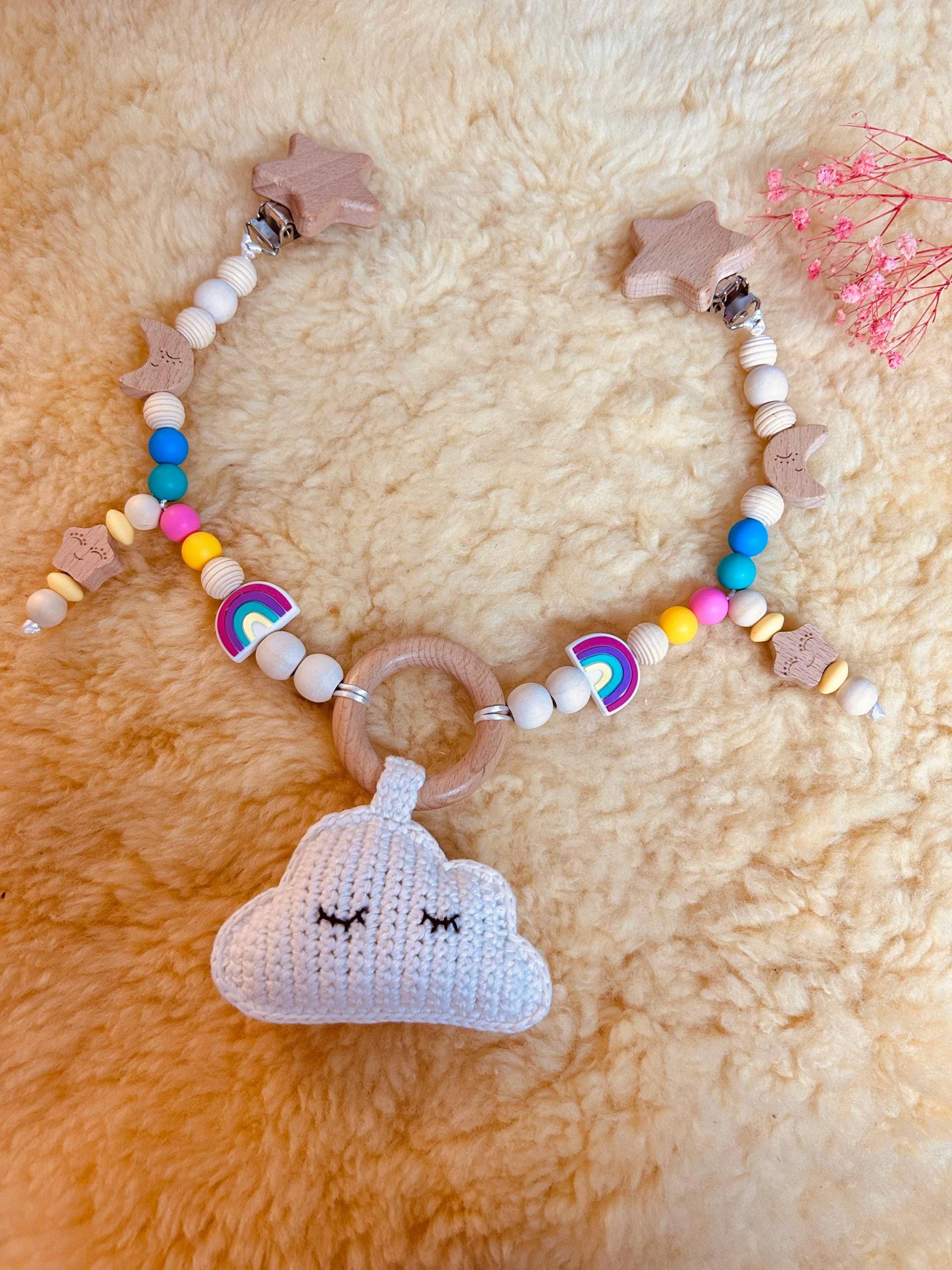 Kinderwagenkette Wolke Regenbogen Mit Wolkenrassel von Etsy - NadinesRegenbogen
