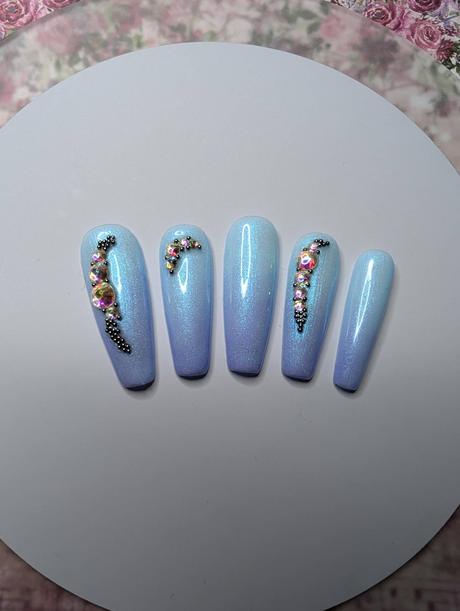 Press On Nails Set/Nägel Gelnägel /Kunstnägel Hellblau Mit Glitzernden Steinen Press On Nails Set/Nägel Gelnägel /Kunstnägel Hellblau Mit Glitzernden Steinen von Etsy - NagelUniversum