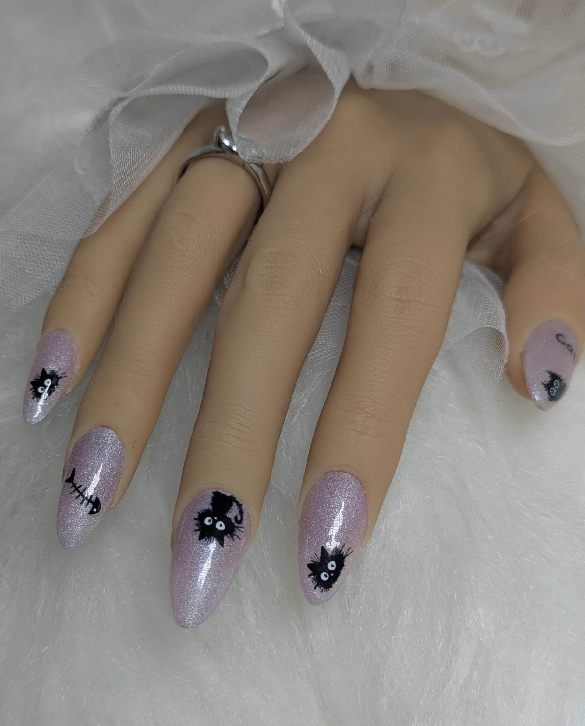 Press On Nails Set/Nägel Gelnägel /Kunstnägel Rosa Katze von Etsy - NagelUniversum