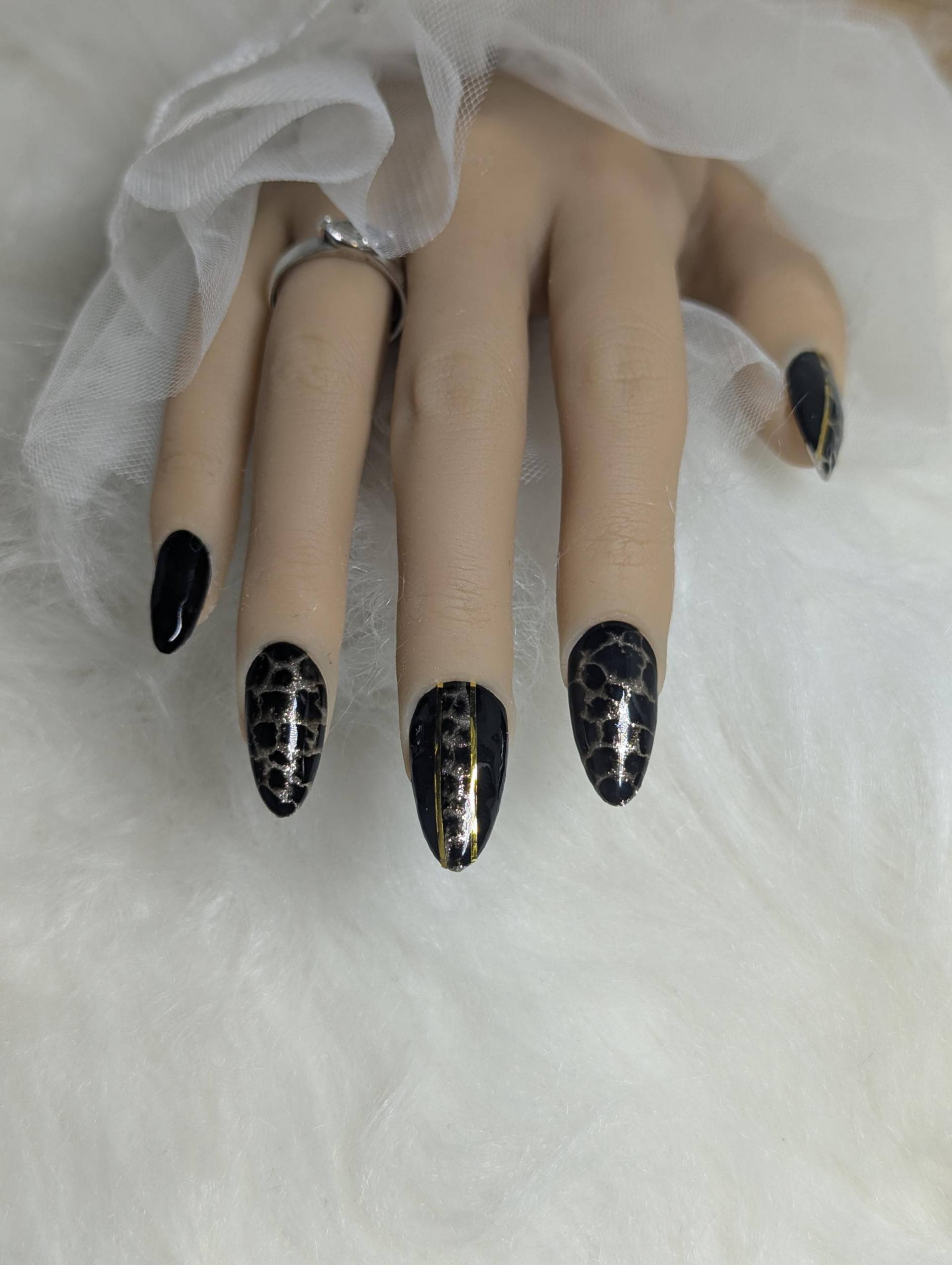 Press On Nails Set/Nägel Gelnägel /Kunstnägel Schwarz Elegant von Etsy - NagelUniversum